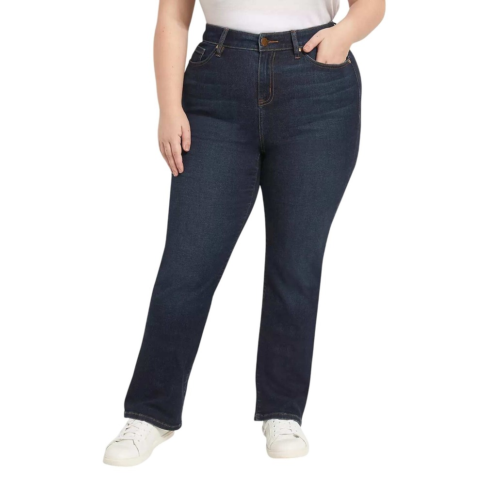 Lane‎ Bryant Genius Fit High-Rise Slight Flare Chic Boot Cut Denim Jeans Size 24